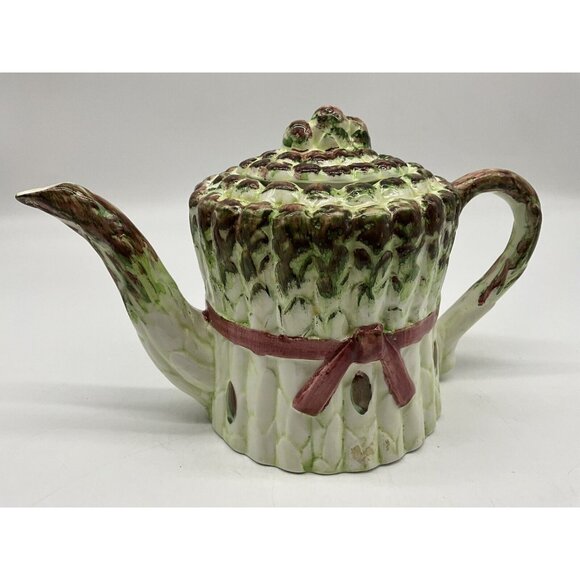 Ceramic Asparagus Vintage Teapot w/ Lid by Seymour Mann Hand Painted Collectible - Picture 4 of 16